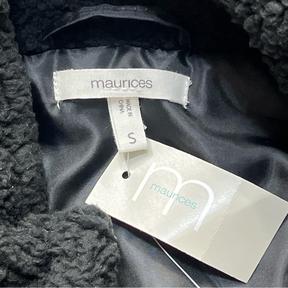 Maurices Black Buffalo Plaid Sherpa Block Vest - Picture 5 of 11